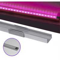 Profil aluminiu,pentru banda LED, aparent, tip U, 1m